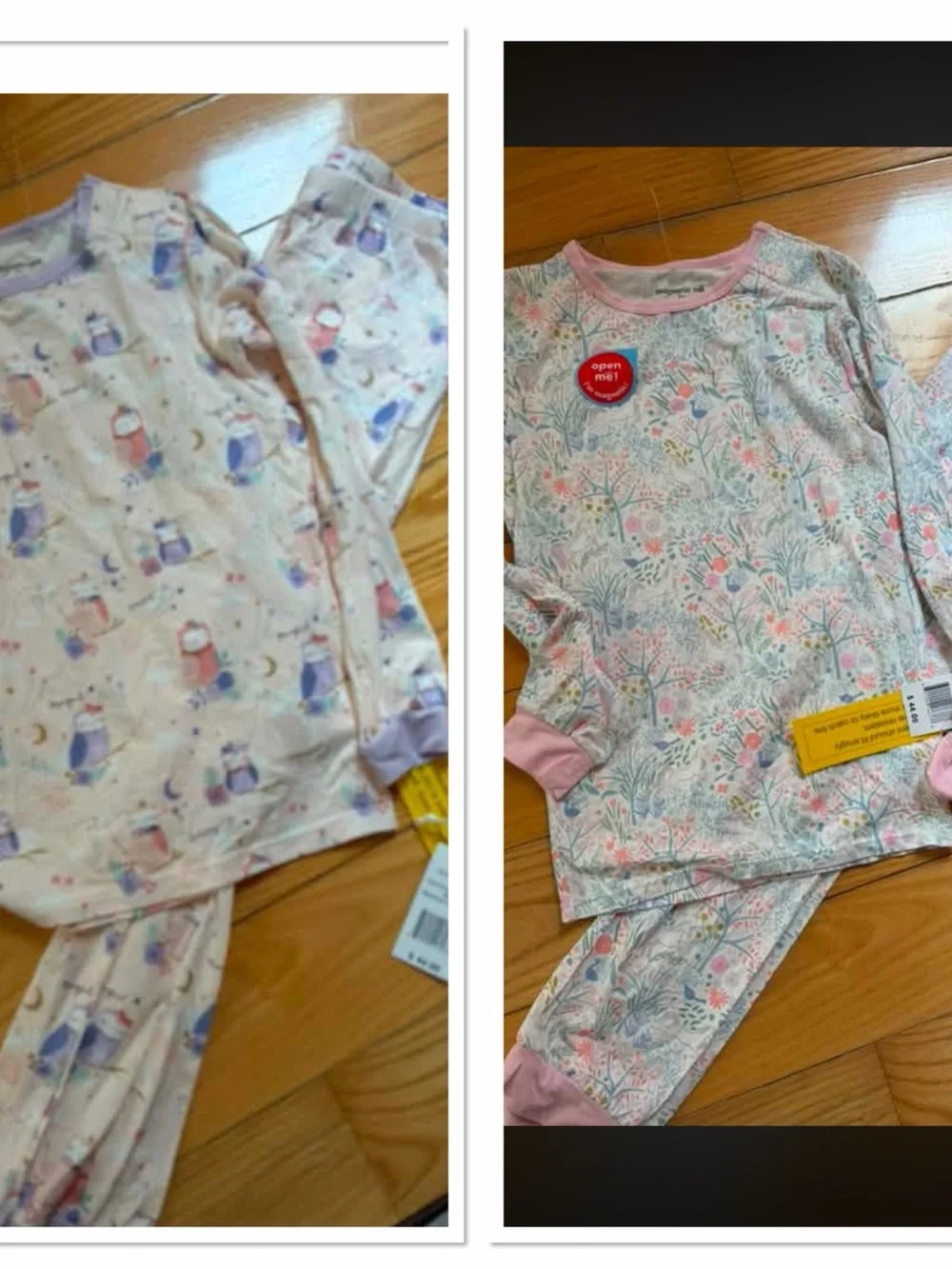 Magnetic Me Pink Floral & Animal Print Long Sleeve Pajama Set! Owls and unicorns